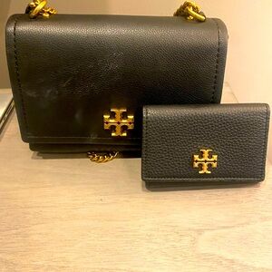 Tory Burch limited edition chain handle flap bag and wallet EUC